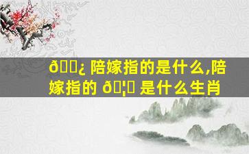 🌿 陪嫁指的是什么,陪嫁指的 🦉 是什么生肖
